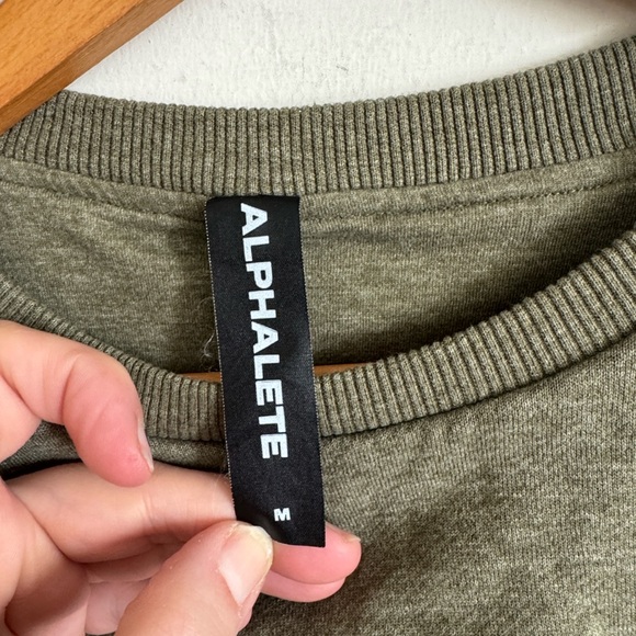 ALPHALETE BUBBLE CREW Crewneck long sleeve Sweatshirt in olive green size Med - Picture 8 of 8